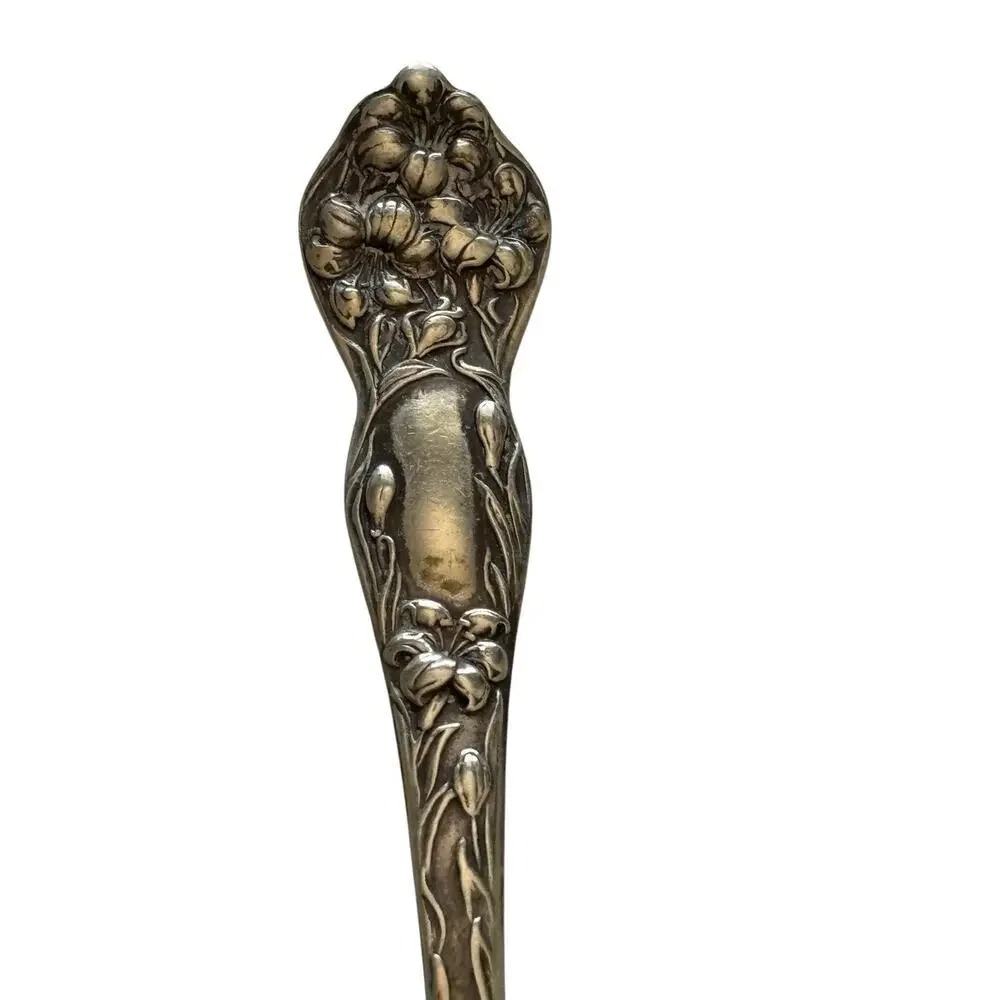 Antique Silverplated Stratford Silver CO AXI Spoons collectible flower floral 2